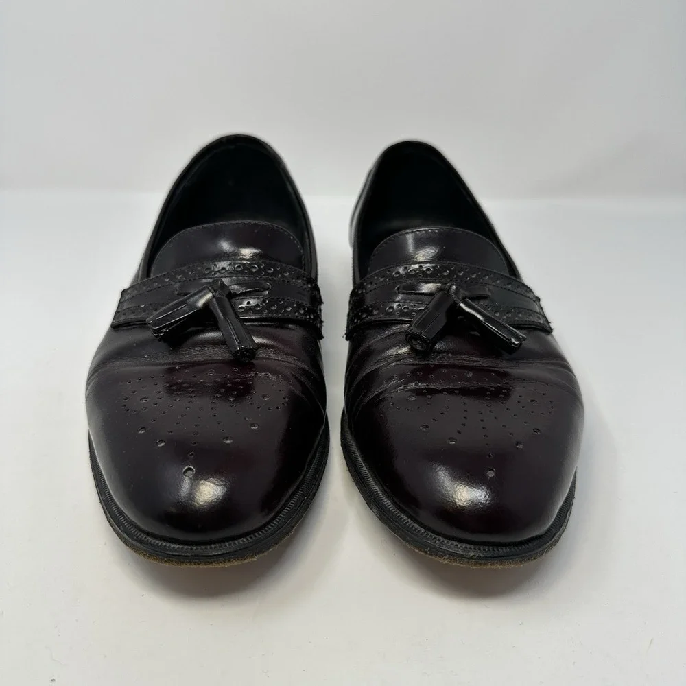 DUCCIO PAPINI Men 9.5 M Burgundy Tassel Loafer‎ Shoe's Handmade in Italy